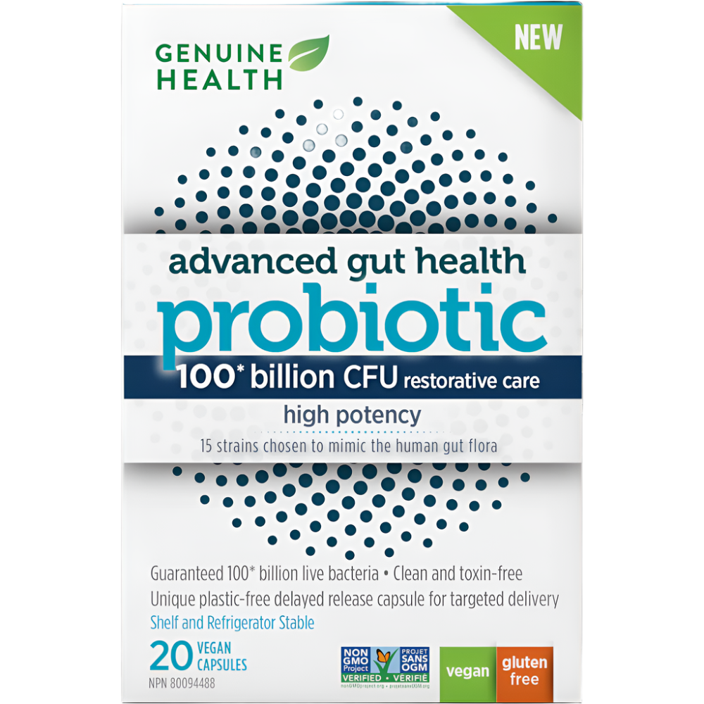 Genuine Health Advanced Gut Health Probiotic High Potency (100B) (30 VCaps) - Lifestyle Markets